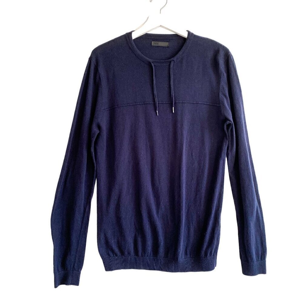 ASOS blue cotton sweater with tie neck, size M